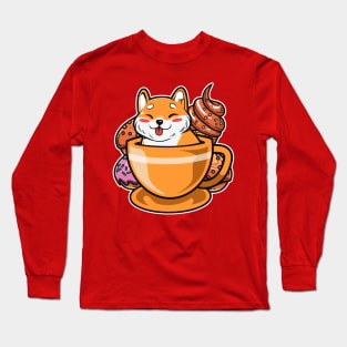 Shiba Coffee Long Sleeve T-Shirt